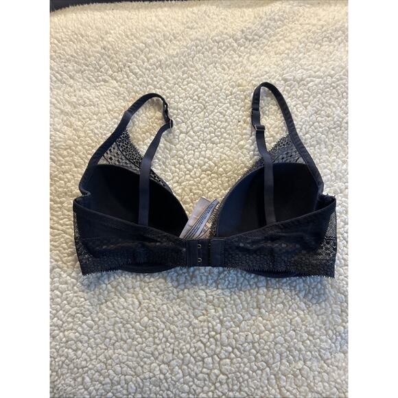 Victoria's Secret Bra Incredible Plunge Women's 34D Lavender Gray Lined - Picture 3 of 7